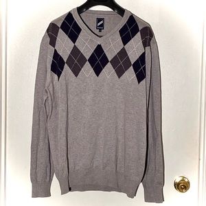 Like new, Daniel Hechter 100% cotton, argyle sweater. Sz. Lrg.